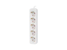 Listwa przedłużacz Lanberg 1,5m białą 5x 230V Schuko, kabel wykonany z pełnej miedzi LANBERG