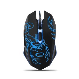 Mysz przewodowa Esperanza MX203 Scorpio optyczna Gaming 6D USB czarno-niebieska ESPERANZA