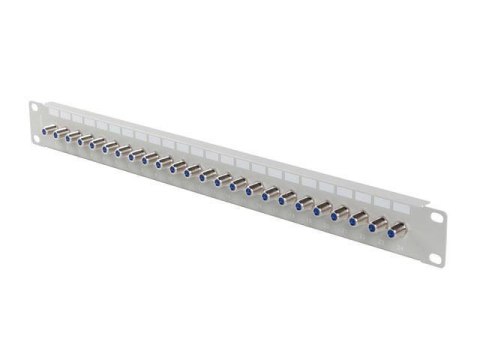 Patch panel Lanberg 24 Port 1U 19" Gniazdo Typ F Beczka Szary LANBERG