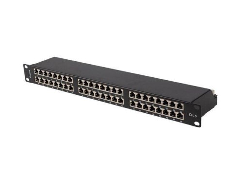 Patch panel Lanberg PPS5-1048-B 48 19" port 1U kat.5E FTP ekranowany czarny LANBERG Patch panel Lanberg PPS5-1048-B 48 19" port 1U kat.5E FTP ekranowany czarny LANBERG
