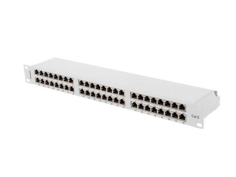 Patch panel Lanberg PPS6-1048-S 48 port 1U 19" kat.6 FTP ekranowany szary LANBERG