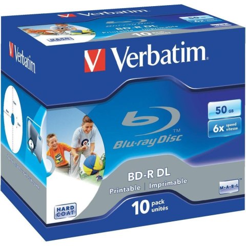 Płyty BD-R DL Verbatim 6x 50GB (Jewel Case 10) Blu-Ray Printable Verbatim