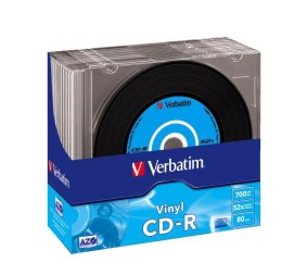 Płyty CD-R Verbatim 52x 700MB (Slim 10) VINYL AZO Verbatim