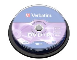Płyty DVD+R Verbatim 16x 4.7GB (Cake 10) MATT SILVER Verbatim