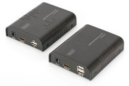 Przedłużacz/Extender DIGITUS KVM HDMI+USB 120m po Cat.6 UTP/IP 1080p FHD 60Hz audio (zestaw) Digitus