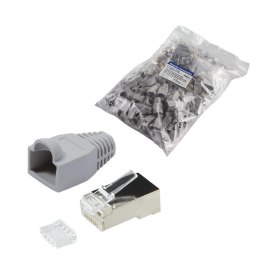 Wtyk RJ45 CAT.6 FTP LogiLink MP0021 z osłonką, szary 100szt LogiLink
