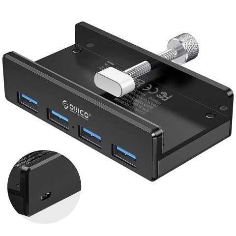 HUB USB-A Orico MH4PU-P-BK-BP Aktywny biurkowy 4x USB-A 5Gbps czarny ORICO HUB USB-A Orico MH4PU-P-BK-BP Aktywny biurkowy 4x USB-A 5Gbps czarny ORICO