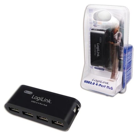 Hub USB LogiLink UA0085 4xUSB 2.0, aktywny, czarny LogiLink Hub USB LogiLink UA0085 4xUSB 2.0, aktywny, czarny LogiLink