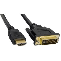 Kabel DVI - HDMI Akyga AK-AV-11 DVI-D (M) (24+1) - HDMI (M) 1,8m czarny AKYGA