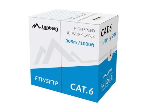 Kabel SFTP Lanberg kat. 6 305m drut CU szary LANBERG Kabel SFTP Lanberg kat. 6 305m drut CU szary LANBERG