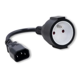 Kabel adapter Qoltec IEC 320 C14 / FRENCH | 0,15m Qoltec