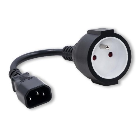 Kabel adapter Qoltec IEC 320 C14 / FRENCH | 0,15m Qoltec Kabel adapter Qoltec IEC 320 C14 / FRENCH | 0,15m Qoltec