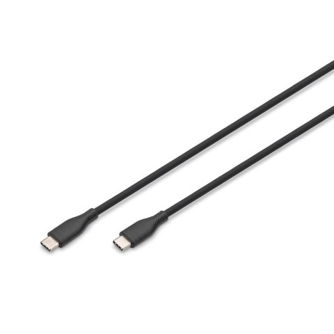 Kabel zasilający DIGITUS silikonowy USB-C - USB-C, USB 2.0 60W, 1m czarny Digitus