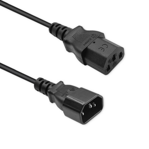 Kabel zasilający Qoltec IEC C13/C14 | 3x1.5mm2 | 1.8m Qoltec Kabel zasilający Qoltec IEC C13/C14 | 3x1.5mm2 | 1.8m Qoltec