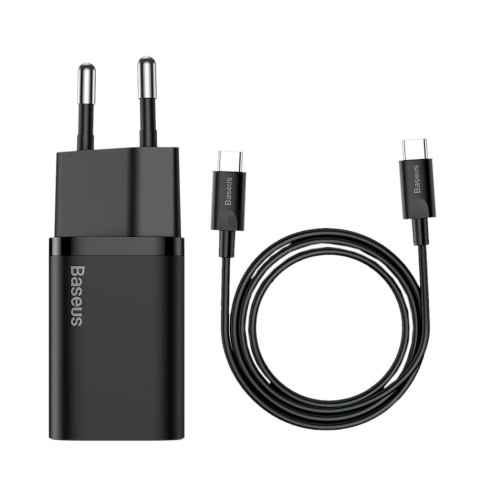 Ładowarka sieciowa Baseus Super Si Quick Charger 1C 25W TZCCSUP-L01 z gniazdem USB-C + kabel USB-C 1m Baseus Ładowarka sieciowa Baseus Super Si Quick Charger 1C 25W TZCCSUP-L01 z gniazdem USB-C + kabel USB-C 1m Baseus