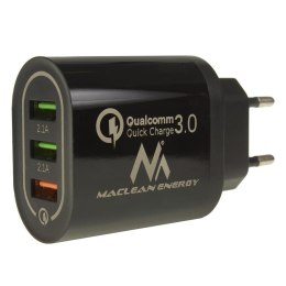Ładowarka sieciowa Maclean MCE479 B QC 3.0 3xUSB czarna Maclean