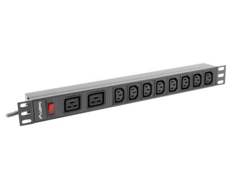 Listwa zasilająca Lanberg do RACK 1U 16A PDU 19" 2x C19, 8x IEC C13 2m czarna C20 LANBERG