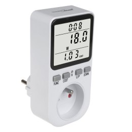Miernik energii GreenBlue GB364 E, watomierz, typ E, 220-240V AC, 50Hz, max. obciążenie 16A, IP20, wbudowana bateria Greenblue