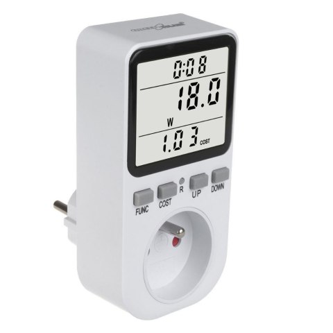 Miernik energii GreenBlue GB364 E, watomierz, typ E, 220-240V AC, 50Hz, max. obciążenie 16A, IP20, wbudowana bateria Greenblue