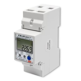 Miernik zużycia energii Qoltec na szynę DIN | jednofazowy elektroniczny licznik | 230V | LCD | Wi-Fi Qoltec