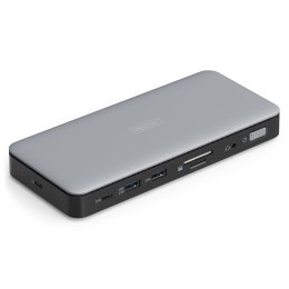 Stacja dokująca DIGITUS USB Typ C 11-portów 2x HDMI 1x DisplayPort 4K/60Hz DC-Jack 150W Digitus