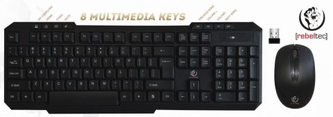 Zestaw bezprzewodowy klawiatura + mysz Rebeltec VORTEX czarny Rebeltec Zestaw bezprzewodowy klawiatura + mysz Rebeltec VORTEX czarny Rebeltec